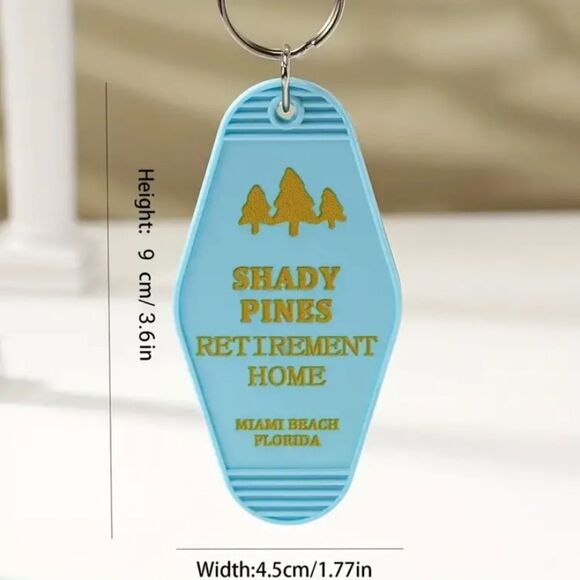 ✨ 🆕 ✨ Golden Girls Fans Shady Pines Retirement Home Acrylic Motel Keychain✨ - Picture 7 of 10